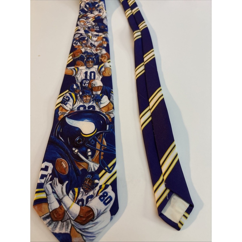 Vintage Ralph Marlin Minnesota Vikings Football Mens Necktie USA - Picture 4 of 9
